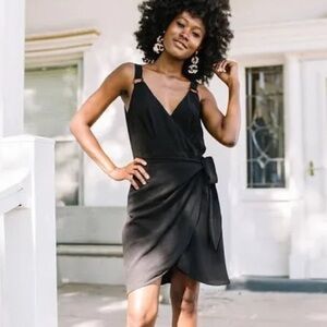 Willow & Root Black Wrap Dress